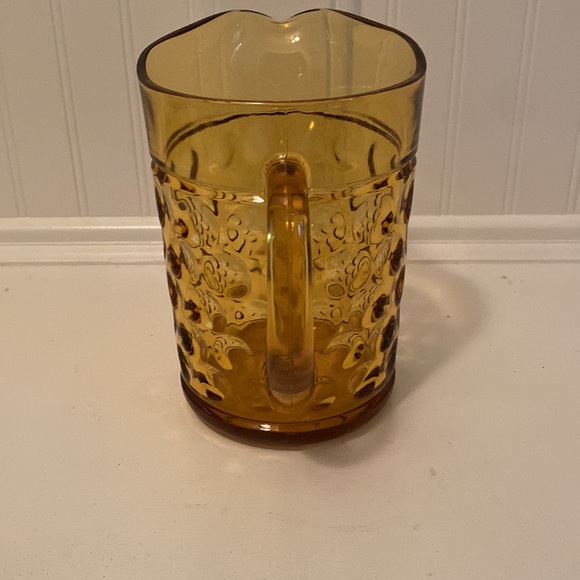 ❤️Amber Color Pitcher Vintage Mod Dots Pattern OLD - Picture 4 of 4